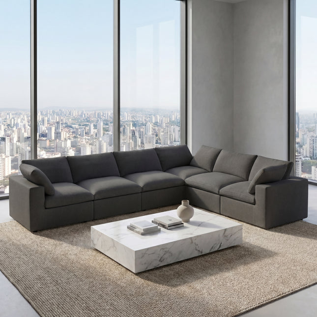Solenza Nuvia | 160" Cloud Modular 6-Seat Sectional Sofa Corner | Washable