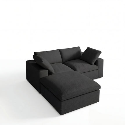 Solenza Nuvia | 80" Cloud Modular Sectional Sofa with Ottoman | Washable