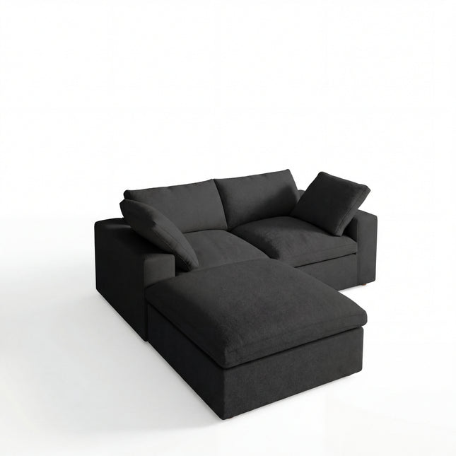 Solenza Nuvia | 80" Cloud Modular Sectional Sofa with Ottoman | Washable