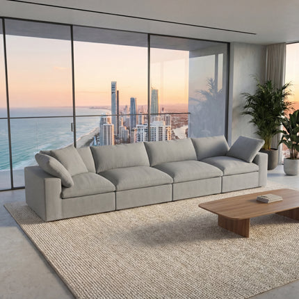 Solenza Nuvia | 160" Cloud Modular 4-Seat Sectional Sofa | Washable