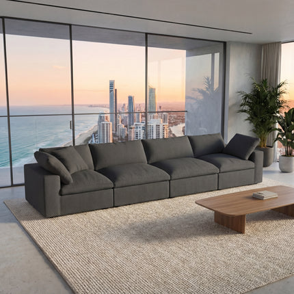 Solenza Nuvia | 160" Cloud Modular 4-Seat Sectional Sofa | Washable