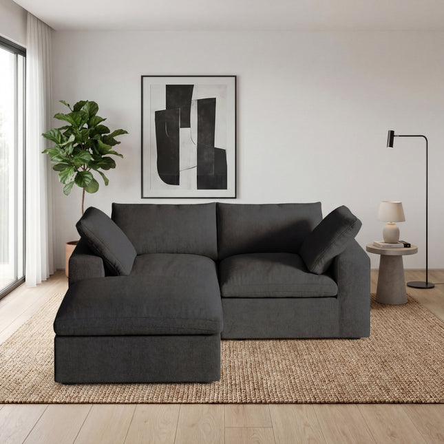 Solenza Nuvia | 80" Cloud Modular Sectional Sofa with Ottoman | Washable