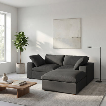 Solenza Nuvia | 80" Cloud Modular Sectional Sofa with Ottoman | Washable