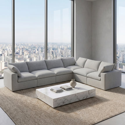 Solenza Nuvia | 160" Cloud Modular 6-Seat Sectional Sofa Corner | Washable