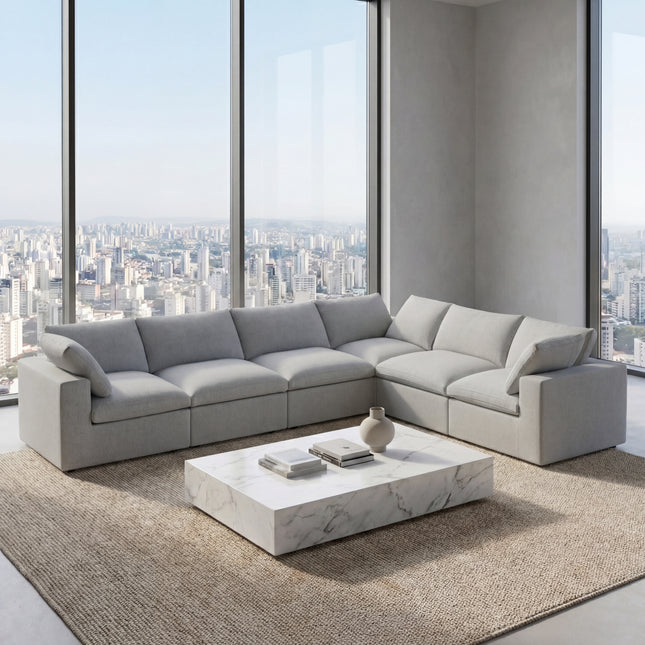 Solenza Nuvia | 160" Cloud Modular 6-Seat Sectional Sofa Corner | Washable