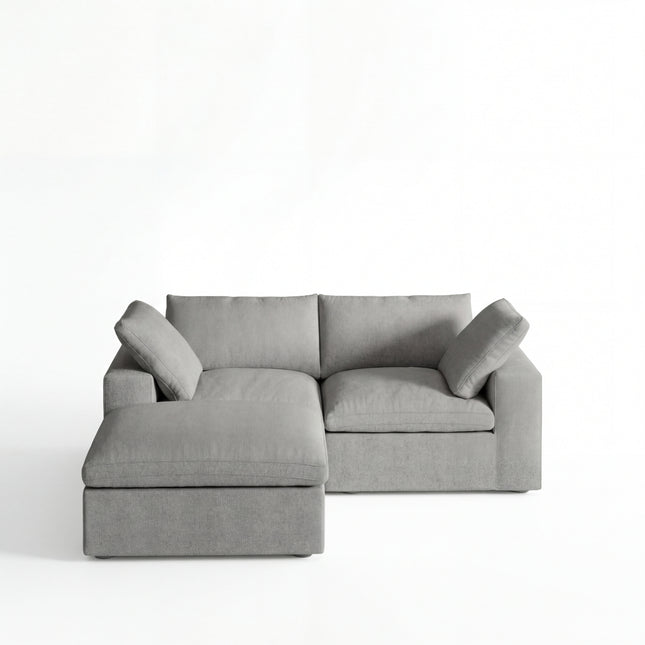 Solenza Nuvia | 80" Cloud Modular Sectional Sofa with Ottoman | Washable