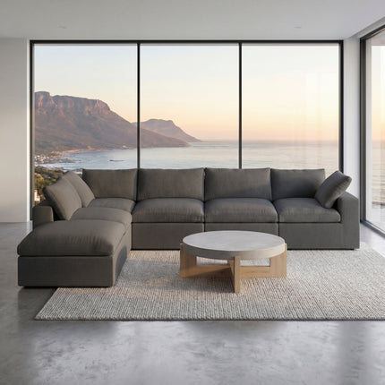 Solenza Nuvia | 160" V-Shaped Cloud Modular 4-Seat + Ottoman | Washable