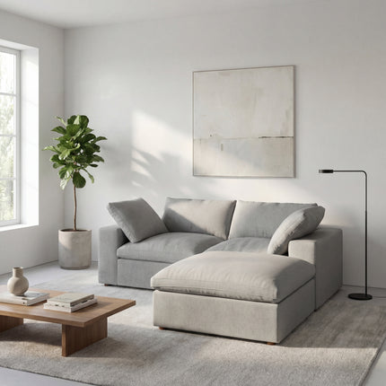 Solenza Nuvia | 80" Cloud Modular Sectional Sofa with Ottoman | Washable