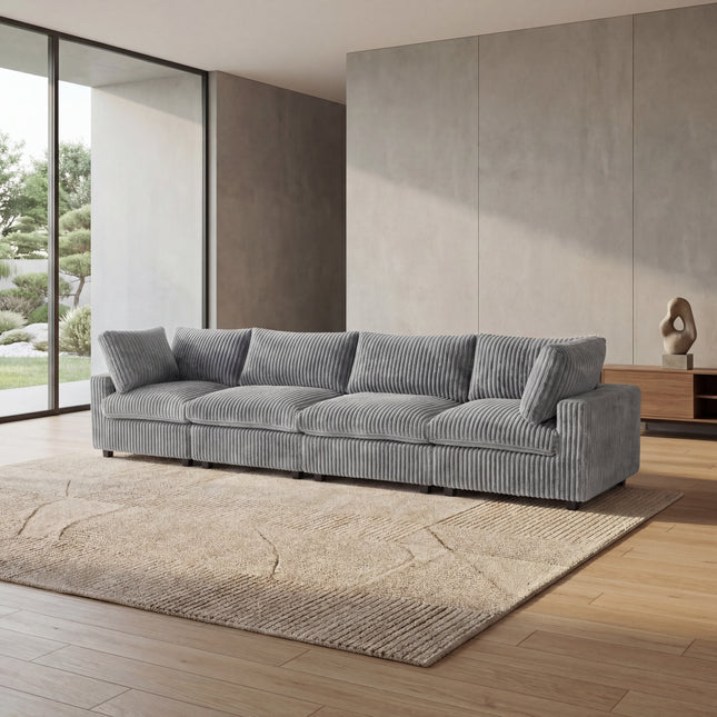 Solenza Palatina | 157" XL Cloud Modular 4-Seater Sofa | Washable Plush Fabric