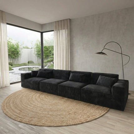 Solenza Mellow | 150" XL Cloud Modular 4-Seater Sofa | Washable Velvet Sofa