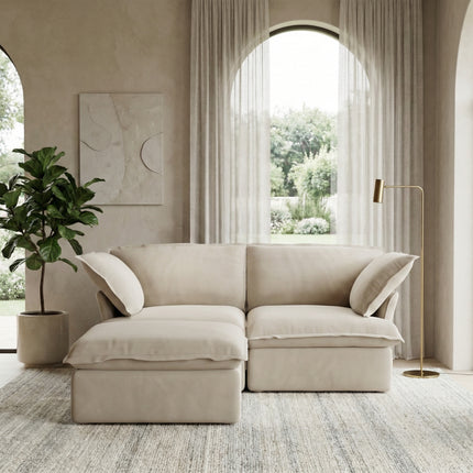 Solenza Lounge | 83" Cloud Modular Sectional + Ottoman | Washable Sofa