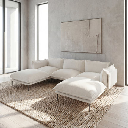 Solenza Aurora | 111" Cloud Modular U-Shaped Sectional + 2 Ottomans - Washable Velvet