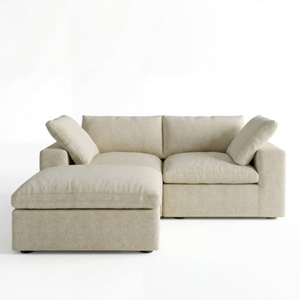 Solenza Nuvia | 80" Cloud Modular Sectional Sofa with Ottoman | Washable