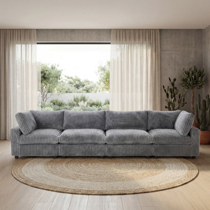 Solenza Palatina | 157" XL Cloud Modular 4-Seater Sofa | Washable Plush Fabric