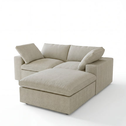 Solenza Nuvia | 80" Cloud Modular Sectional Sofa with Ottoman | Washable
