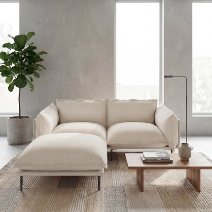 Solenza Aurora | 75" Cloud Modular 2-Seater Sectional + Ottoman - Washable Velvet