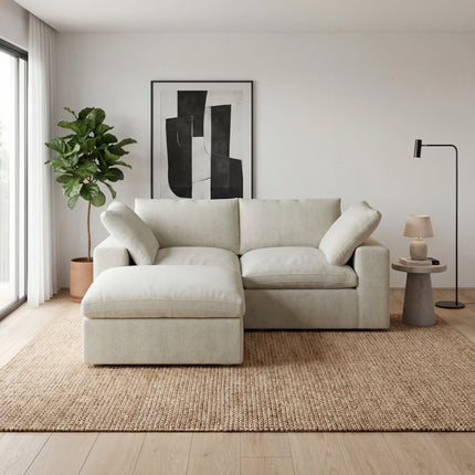 Solenza Nuvia | 80" Cloud Modular Sectional Sofa with Ottoman | Washable