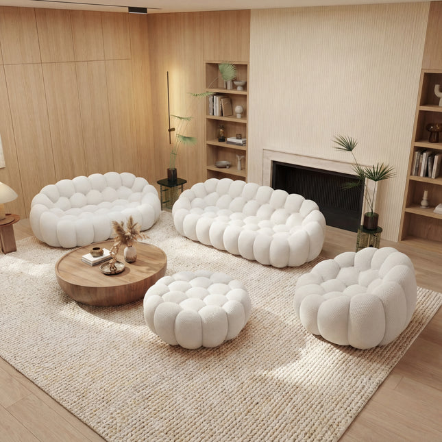 Solenza Bubble | 3-Seater + Loveseat + Chair + Ottoman | 3D-Knitted