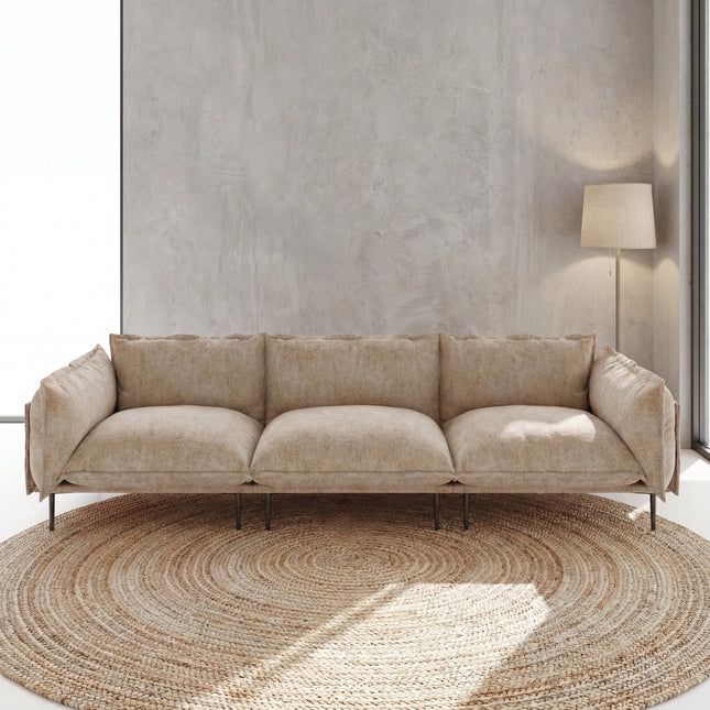 Solenza Aurora | 111" Cloud Modular 3-Seater Sofa - Washable Velvet