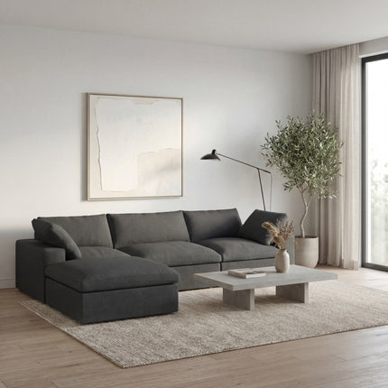 Solenza Nuvia | 120" Cloud Modular Sectional Sofa with Ottoman | Washable
