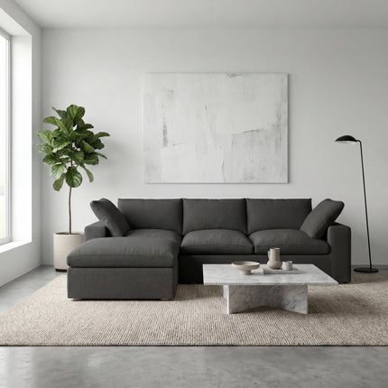 Solenza Nuvia | 120" Cloud Modular Sectional Sofa with Ottoman | Washable