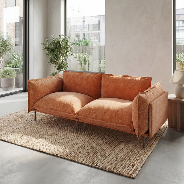 Solenza Aurora | 75" Cloud Modular 2-Seater Loveseat Sofa - Washable Velvet