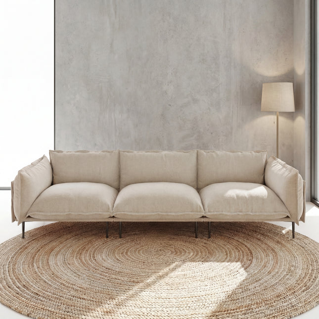 Solenza Aurora | 111" Cloud Modular 3-Seater Sofa - Washable Velvet