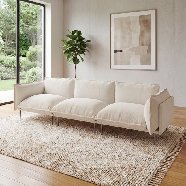 Solenza Aurora | 111" Cloud Modular 3-Seater Sofa - Washable Velvet