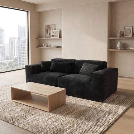 Solenza Mellow | 83" Cloud Modular 2-Seater Loveseat Sofa | Washable Velvet Sofa