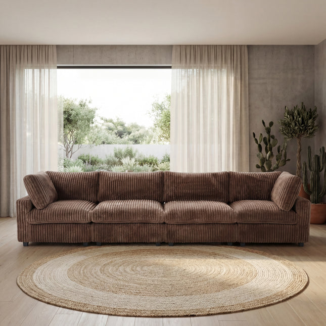Solenza Palatina | 157" XL Cloud Modular 4-Seater Sofa | Washable Plush Fabric
