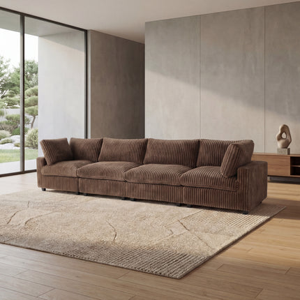 Solenza Palatina | 157" XL Cloud Modular 4-Seater Sofa | Washable Plush Fabric
