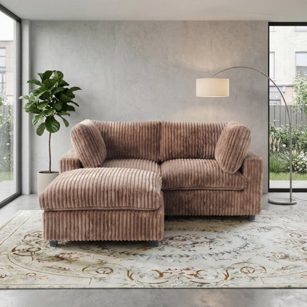 Solenza Palatina | 79" Cloud Modular 2-Seater Sectional + Ottoman | Washable Plush Fabric