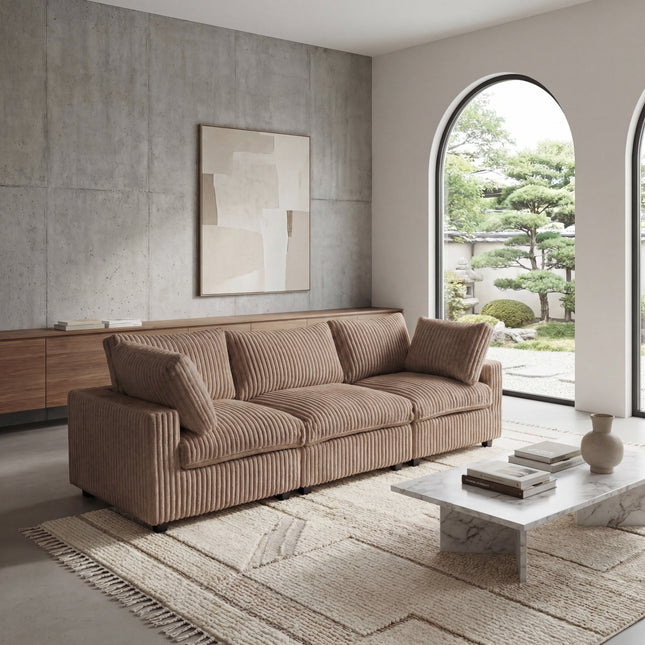 Solenza Palatina | 118" Cloud Modular 3-Seater Sofa | Washable Plush Fabric