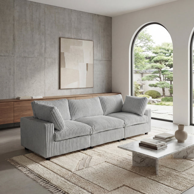 Solenza Palatina | 118" Cloud Modular 3-Seater Sofa | Washable Plush Fabric