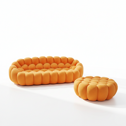 Solenza Bubble | 3-Seat Modular Sofa + Ottoman | 3D-Knitted Fabric