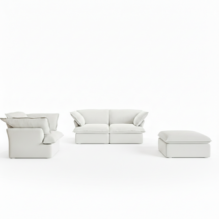 Solenza Lounge | 120" Cloud Modular 3-Piece Set | Washable Linen Sofa