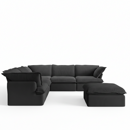 Solenza Lounge | 122" Cloud Modular Corner + Ottoman | Washable Sofa