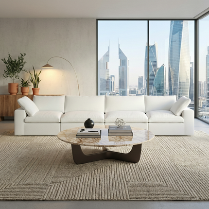 Solenza Nuvia | 160" Cloud Modular 4-Seat Sectional Sofa | Washable