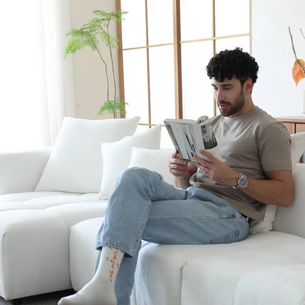 Solenza Elysian | 144" Modular 3-Seater L-Shaped Sectional + Ottoman | Washable Linen Sofa